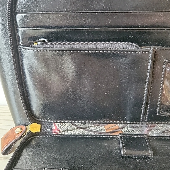 VINTAGE BELLE ROSE HAND PAGE PURSE WITH BUILT IN WALLET/ORGANIZER 11.5" X 8.5" - Picture 8 of 11